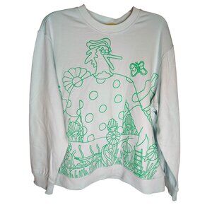 Fielder Bonobos XXL Crazy Chicken Rooster Sweatshirt, Long Sleeve Crew Neck